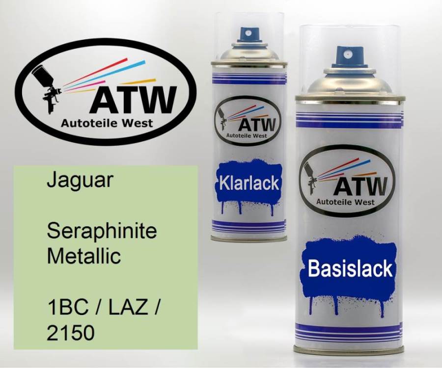 Jaguar, Seraphinite Metallic, 1BC / LAZ / 2150: 400ml Sprühdose + 400ml Klarlack - Set, von ATW Autoteile West.